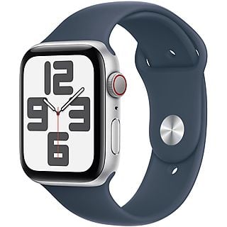 APPLE Watch SE 2023 GPS + Cellular 44mm Aluminiumgehäuse, Sportarmband M/L, Silber/Sturmblau