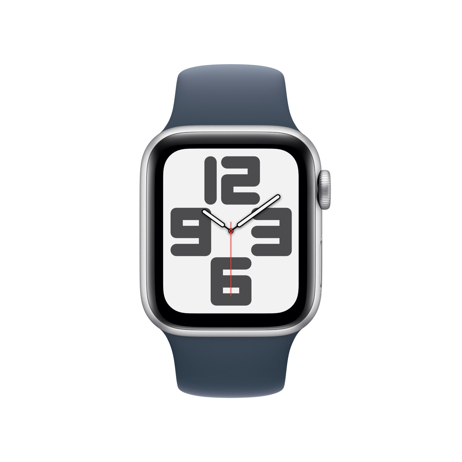 APPLE Watch SE GPS + Cellular 40 mm Boîtier aluminium Silver, Bracelet Sport Band Storm Blue - S/M (MRGJ3QF/A)
