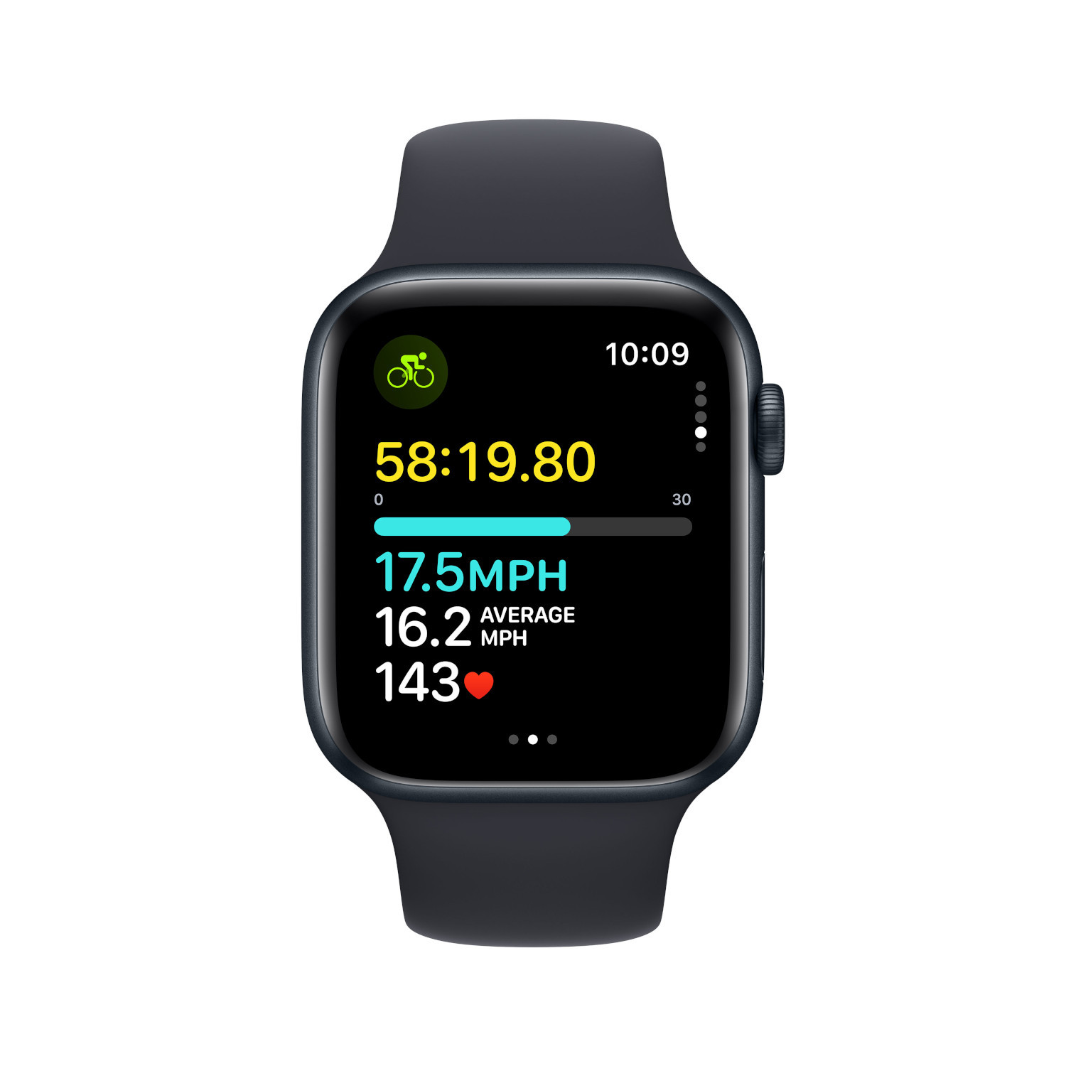 APPLE Watch SE GPS + Cellular 44 mm Boîtier aluminium Midnight, Bracelet Sport Band Midnight - S/M (MRH53QF/A)