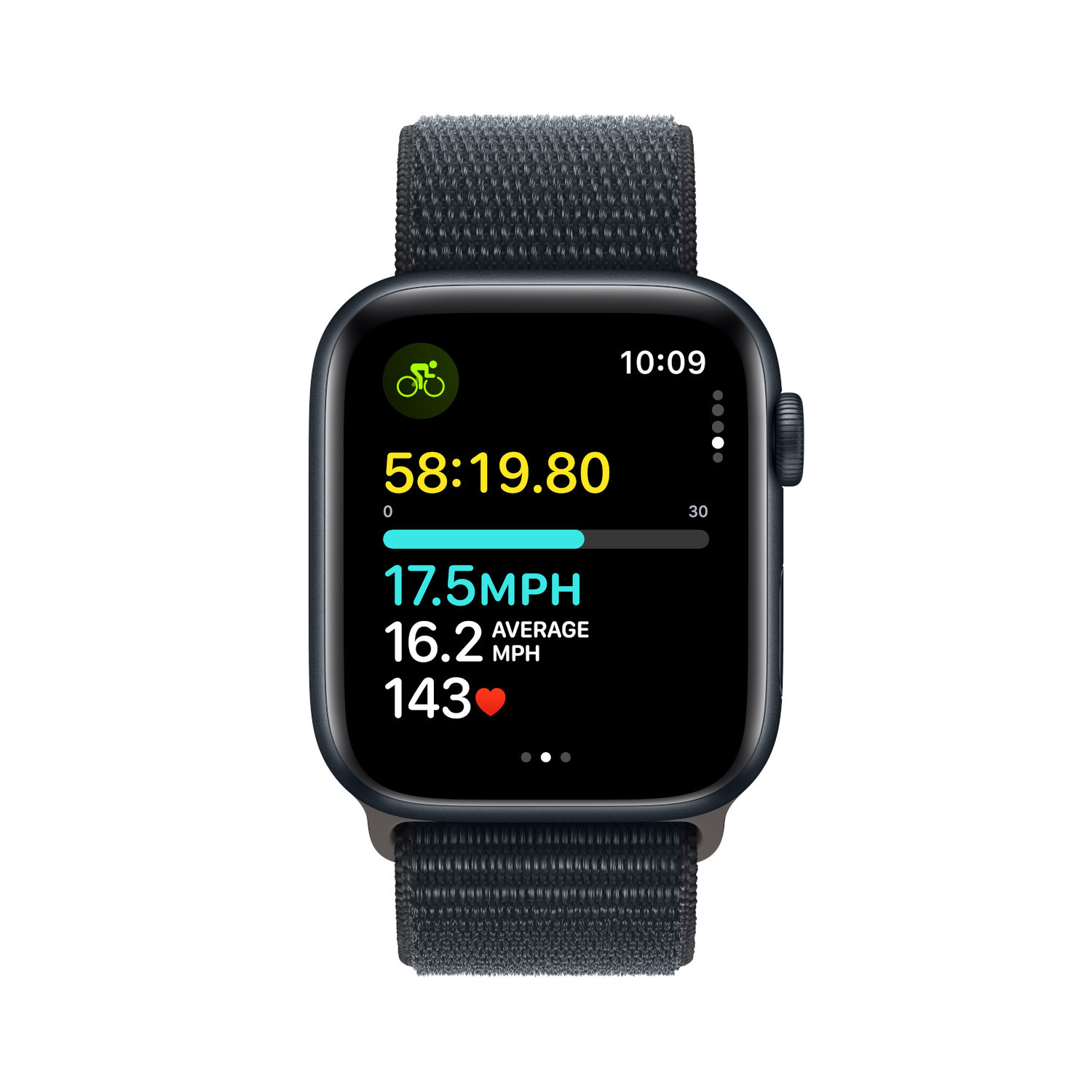 APPLE Watch SE GPS + Cellular 44 mm Midnight Aluminium kast, Midnight Sport Loop (MRHC3QF/A)