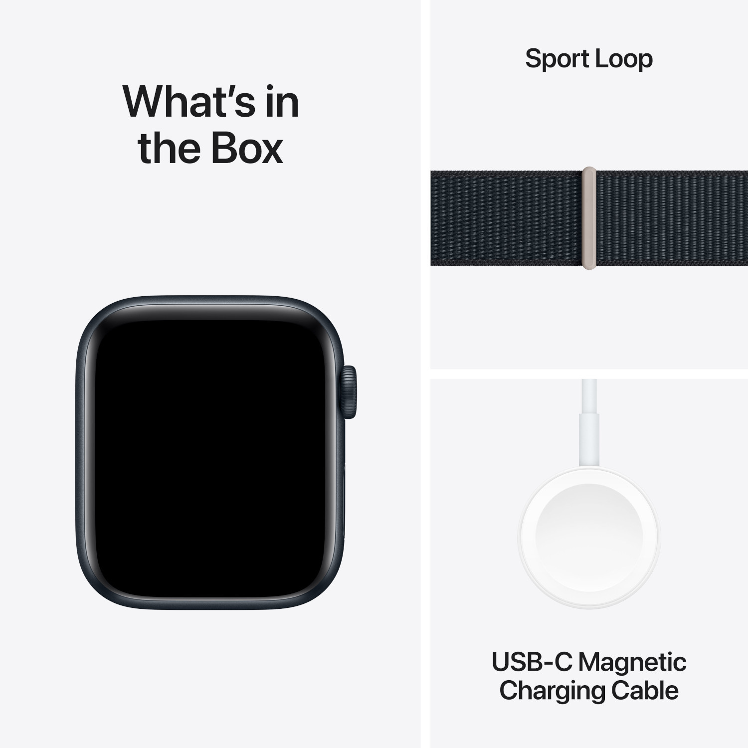 APPLE Watch SE GPS + Cellular 44 mm Midnight Aluminium kast, Midnight Sport Loop (MRHC3QF/A)