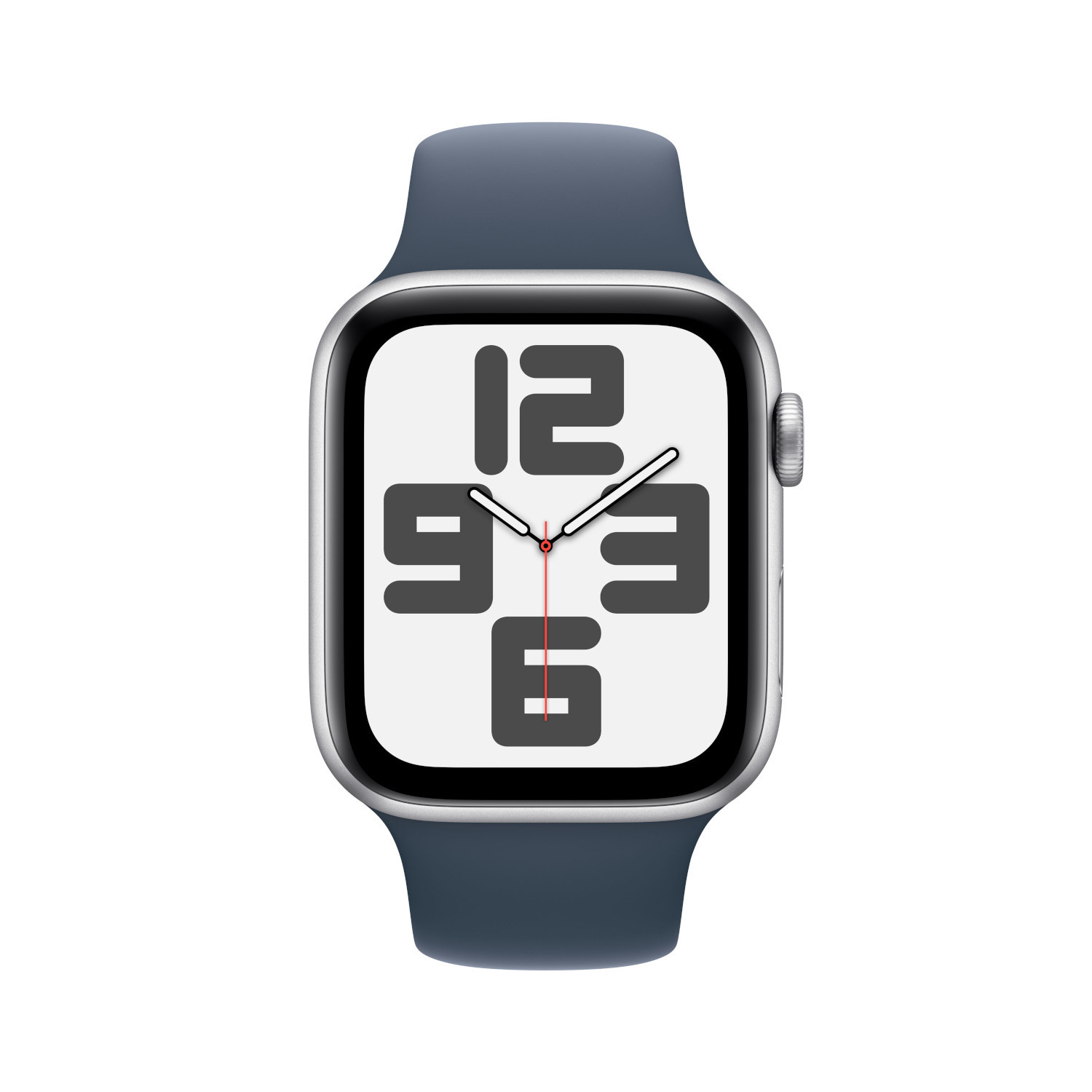 APPLE Watch SE GPS + Cellular 44 mm Boîtier aluminium Silver, Bracelet Sport Band Storm Blue - S/M (MRHF3QF/A)