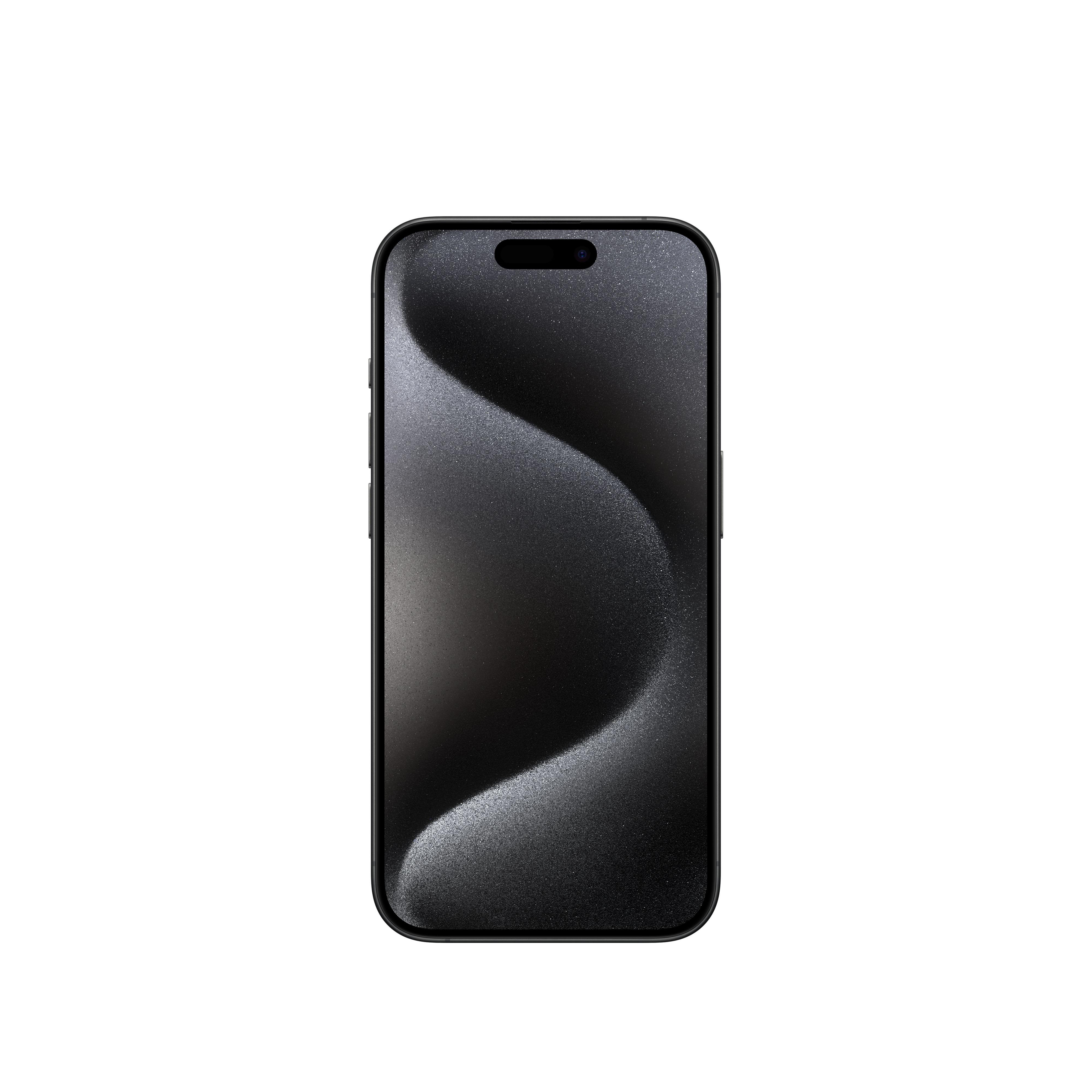 Ein schwarzes Smartphone auf weißem Hintergrund, das einen gewölbten, strukturierten schwarzen Bildschirm zeigt.