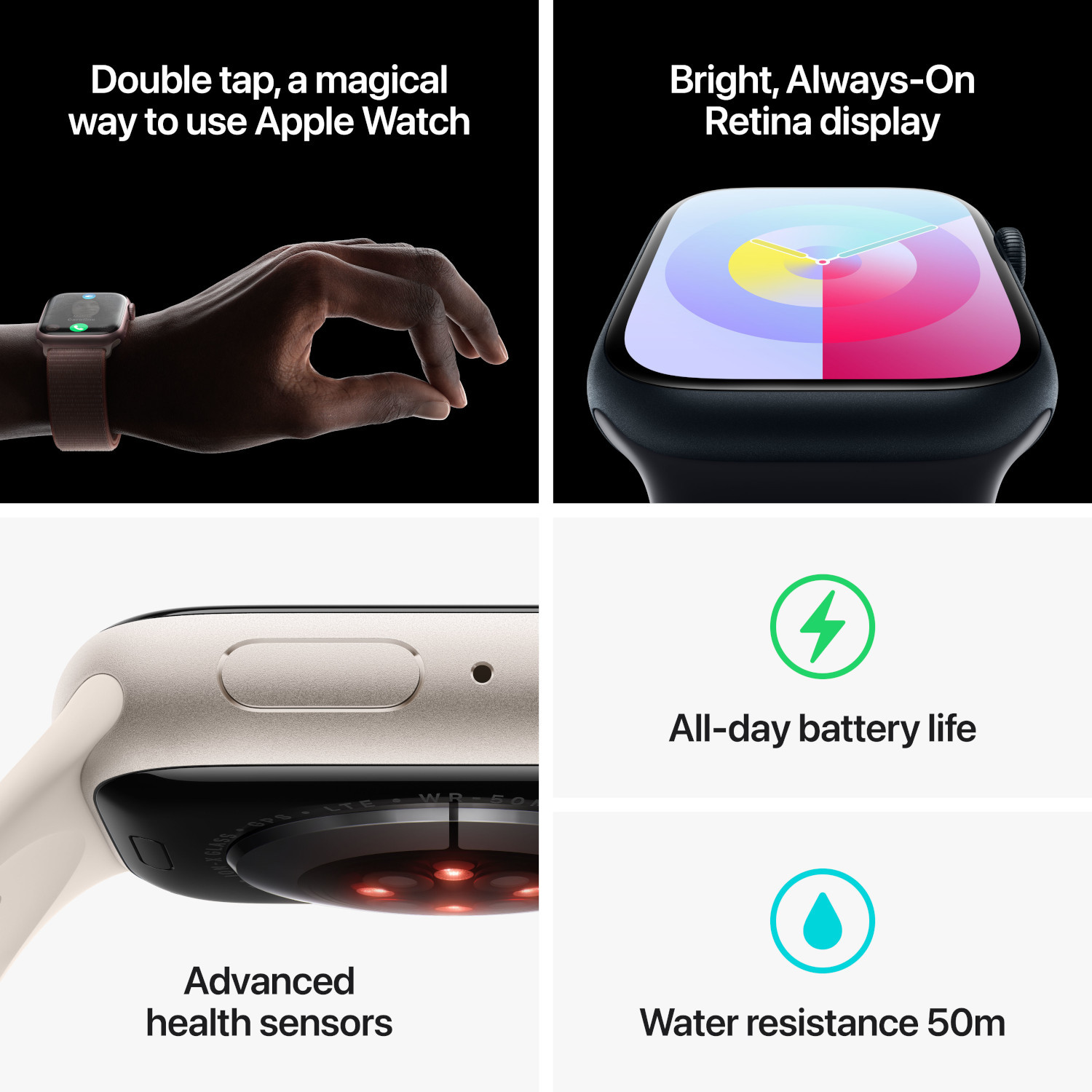 APPLE Watch Series 9 GPS + Cellular 45 mm Silver Aluminium kast, Winter Blue Sport Loop (MRMJ3QF/A)