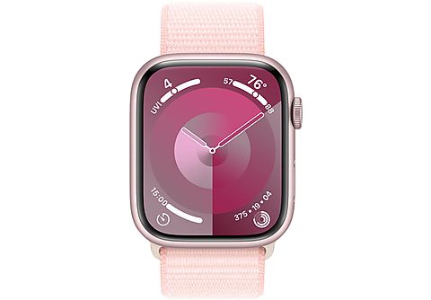 APPLE Watch Series 9 GPS + Cellular 45 mm Pink Aluminium kast, Light Pink Sport Loop (MRMM3QF/A)