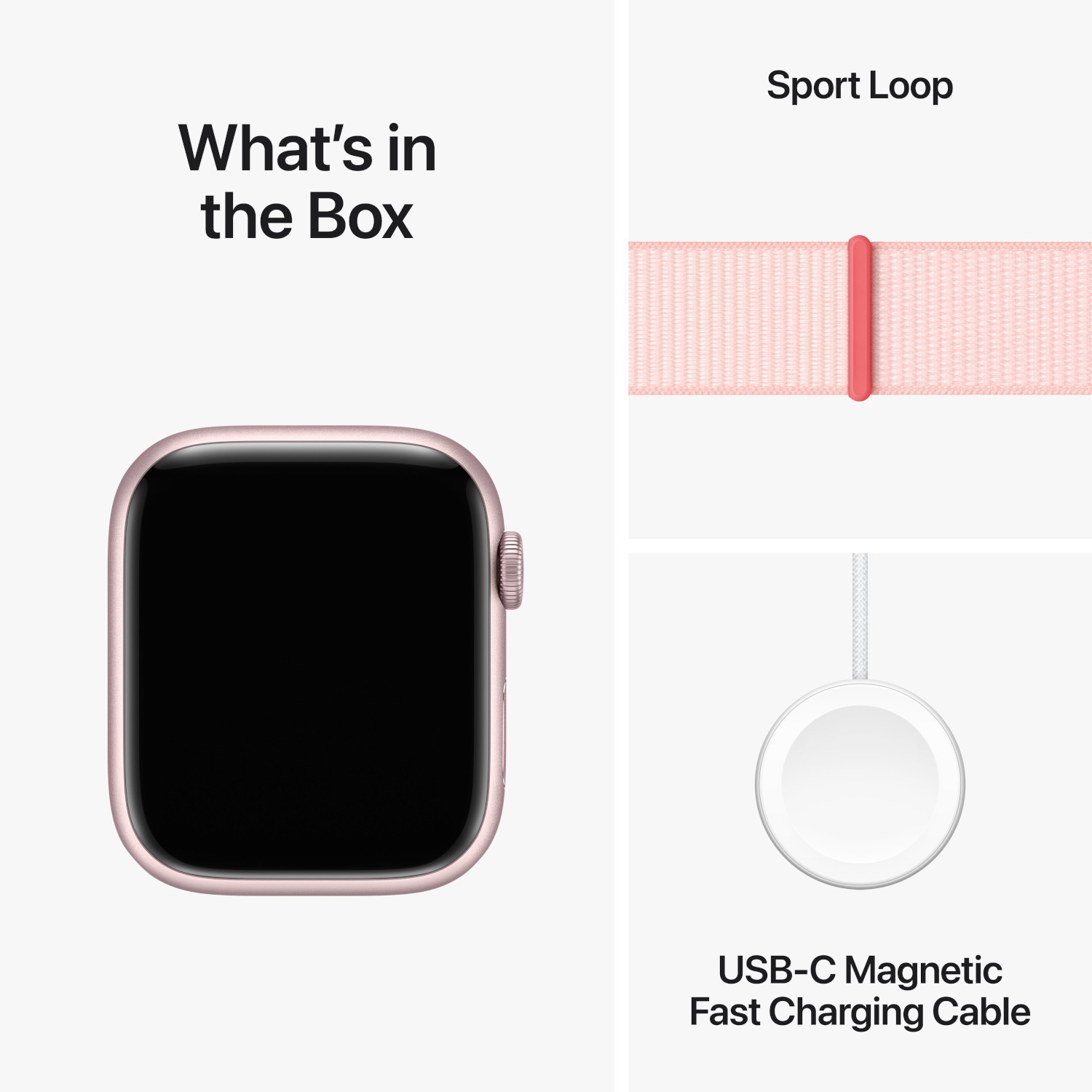 APPLE Watch Series 9 GPS + Cellular 45 mm Pink Aluminium kast, Light Pink Sport Loop (MRMK3QF/A)