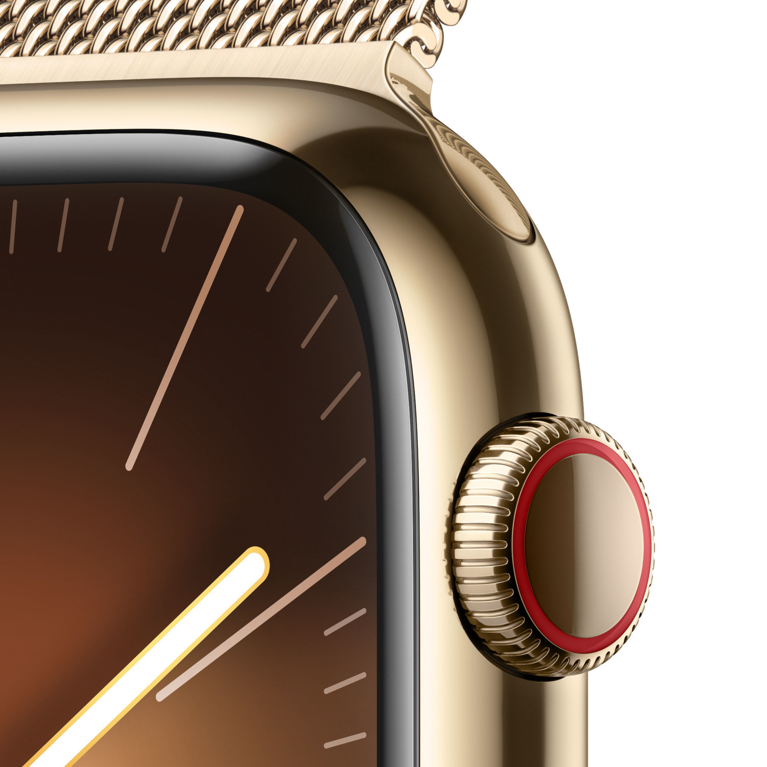 APPLE Watch Series 9 GPS + Cellular 45 mm Gold Stainless Steel kast, Gold Milanese Loop (MRMU3QF/A)