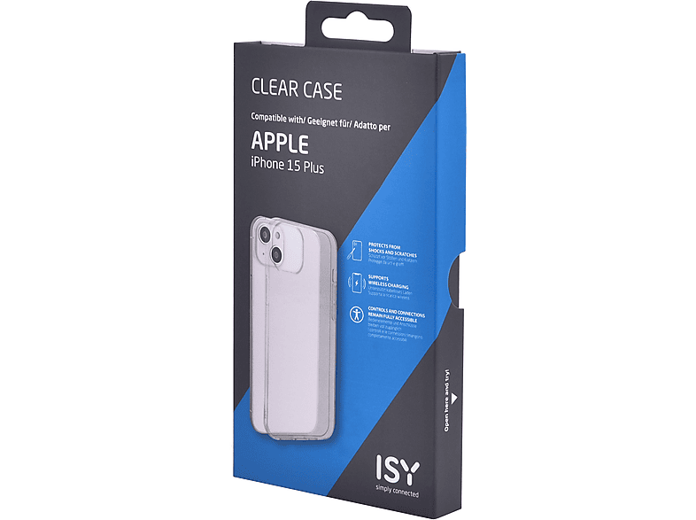 Funda móvil - ISY Clear ISC 1038, Para iPhone 15 Plus, Termoplástico, Salpicaduras, Impactos, Transparente – imagen 2