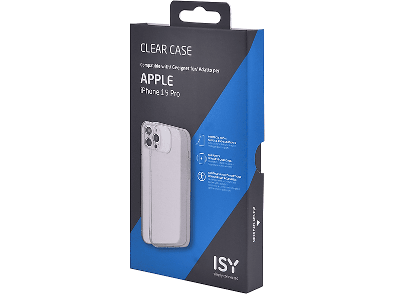Funda móvil - ISY Clear ISC 1036, Para iPhone 15 Pro Max, Termoplástico, Salpicaduras, Impactos, Transparente – imagen 2