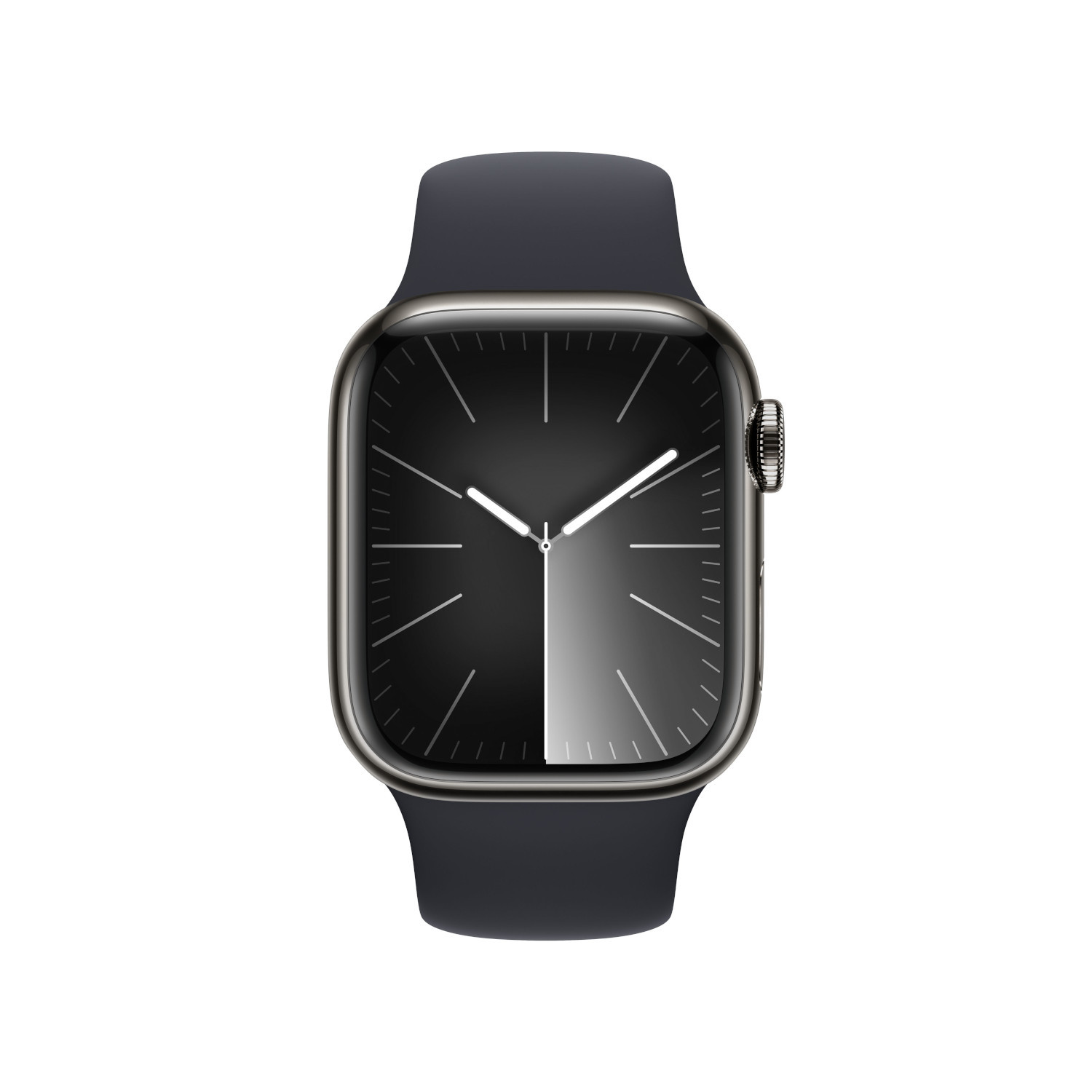 APPLE Watch Series 9 GPS + Cellular 41 mm Graphite Stainless Steel kast, Midnight Sport Band - M/L (MRJ93QF/A)