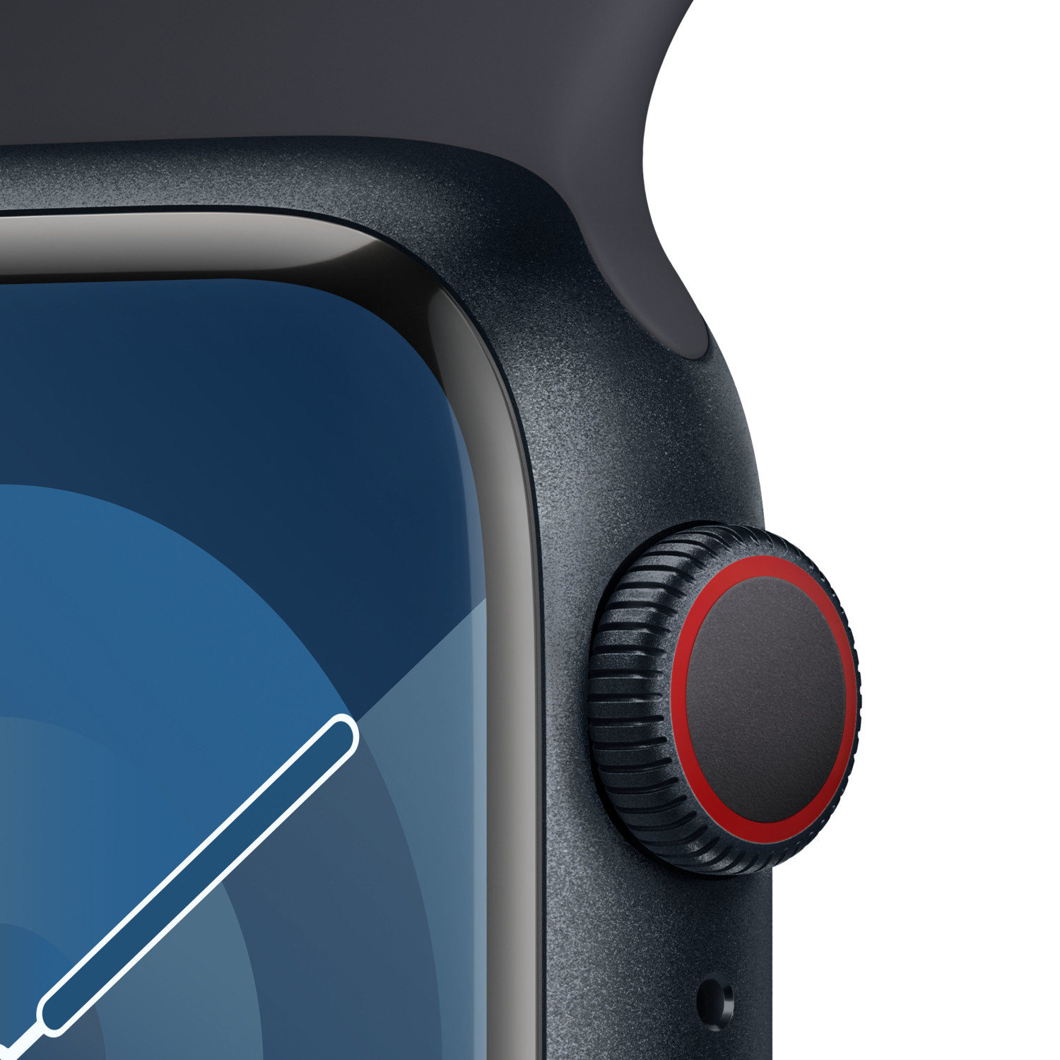 APPLE Watch Series 9 GPS + Cellular 41 mm Midnight Aluminium kast, Midnight Sport Band - M/L (MRHT3QF/A)