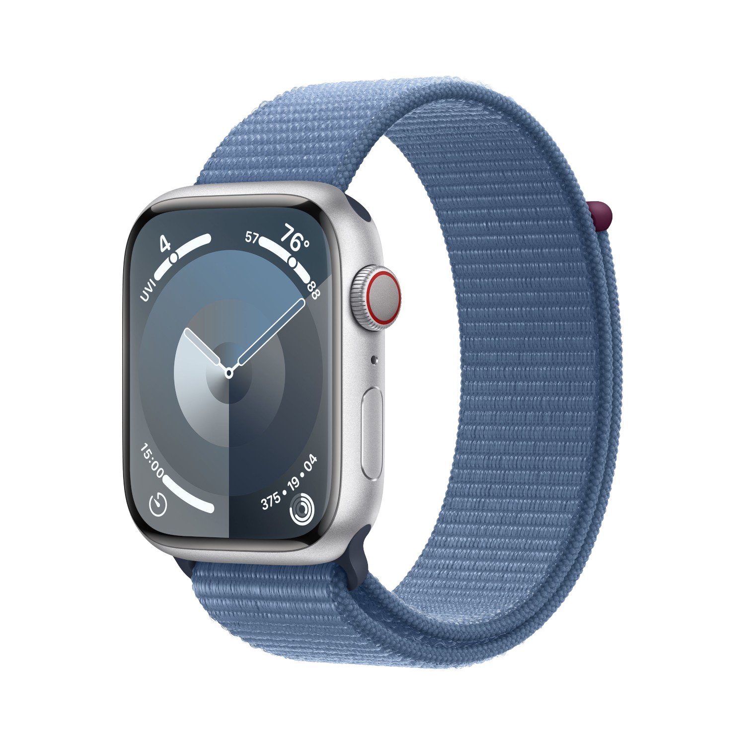 Apple Watch Series 9 Cellular 45 Mm Zilver Aluminium Case/winterblauw Sport Loop