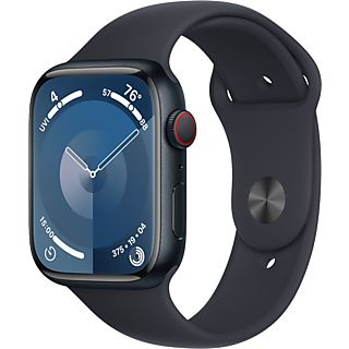 APPLE Watch Series 9 Cellular 45 mm Middernacht Aluminium Case/Middernacht Sport Band - S/M