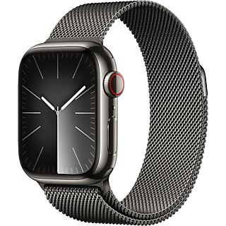 APPLE Watch Series 9 Cellular 41 mm Grafiet Roestvrijstalen Case/Grafiet Milanese Loop