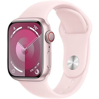 APPLE Watch Series 9 Cellular 41 mm Roze Aluminium Case/Lichtroze Sport Band - S/M