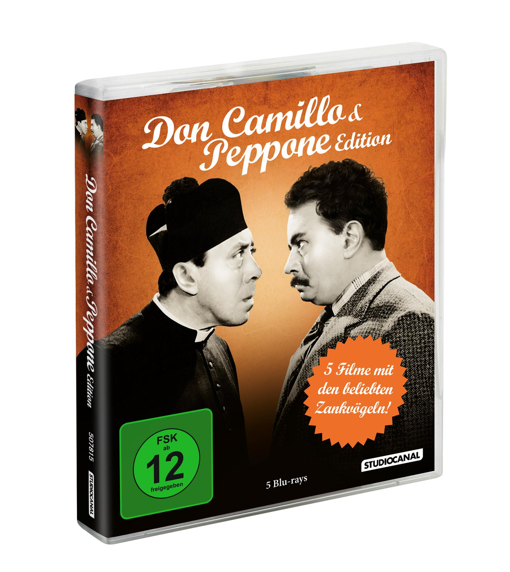 DVD-Hülle des Films "Don Camillo & Peppone" mit zwei Männern auf dem Cover und Text auf Deutsch.
