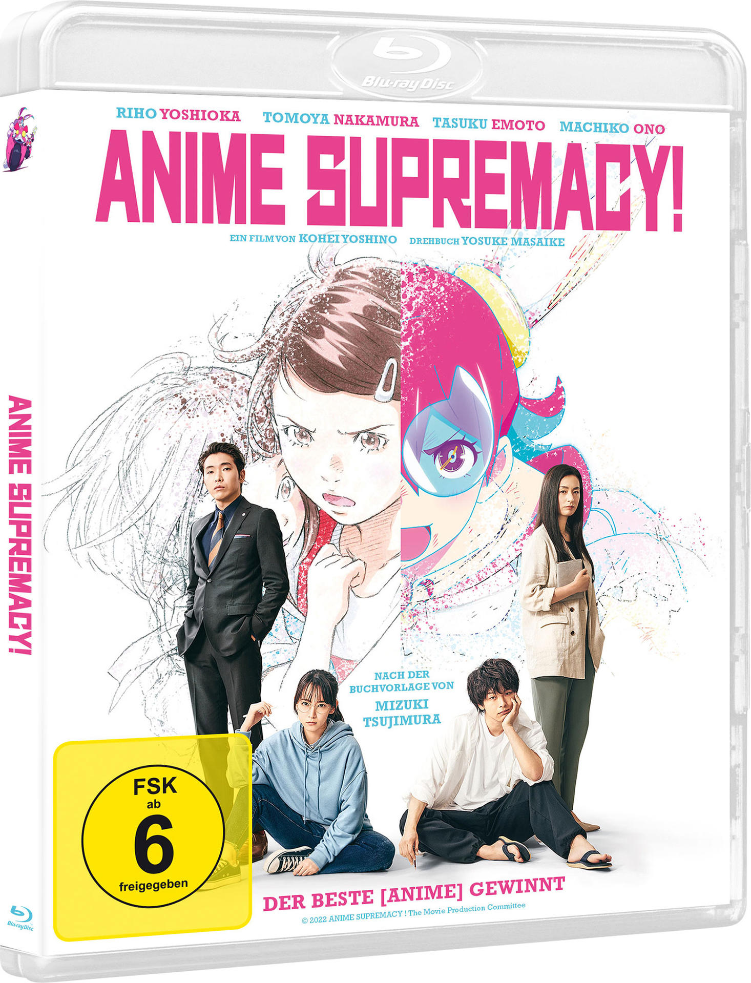 Blu-ray-Disc-Hülle mit Anime-Cover, das Charaktere und den Titel "Anime Supremacy!" zeigt.