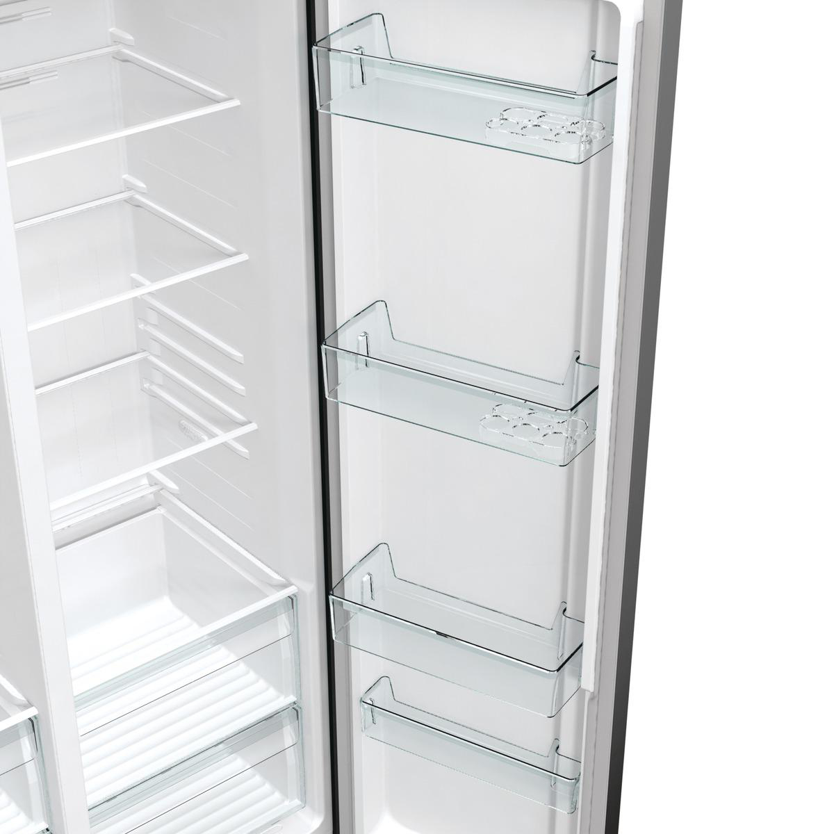 GORENJE NRR9185EABXL Side by Side, Kühl- und Gefrierkombination (550 l, E, 1786 mm hoch, No Frost (verminderte Eisbildung), Schwarz)