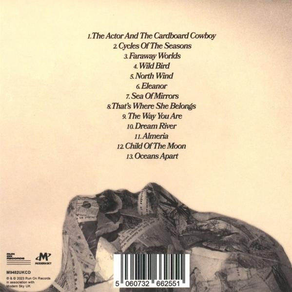 CD-Albumcover mit einer Liste von Songtiteln und einem surrealen Bild eines Gesichts.