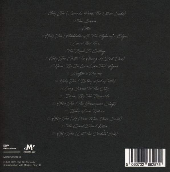 Rückseite einer Musik-CD mit Titelliste, Künstlername und Angaben zum Label.
