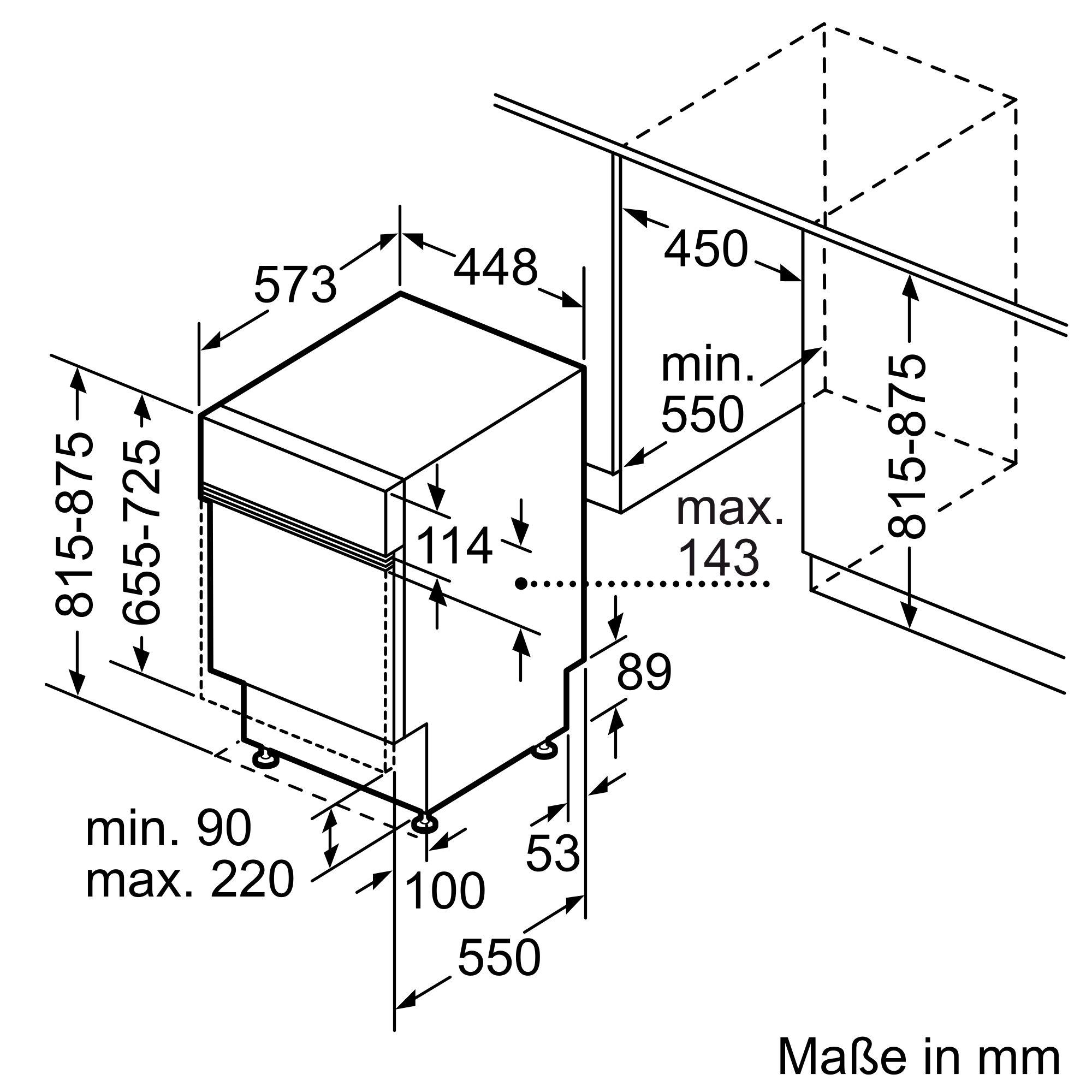 breit, 448 (A), Geschirrspüler 44 SR53ES24KE iQ300 (teilintegrierbar, C) dB mm SIEMENS