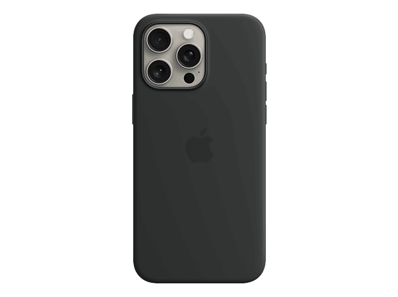 APPLE Silikon Case mit MagSafe, Backcover, Apple, iPhone 15 Pro Max, Schwarz
