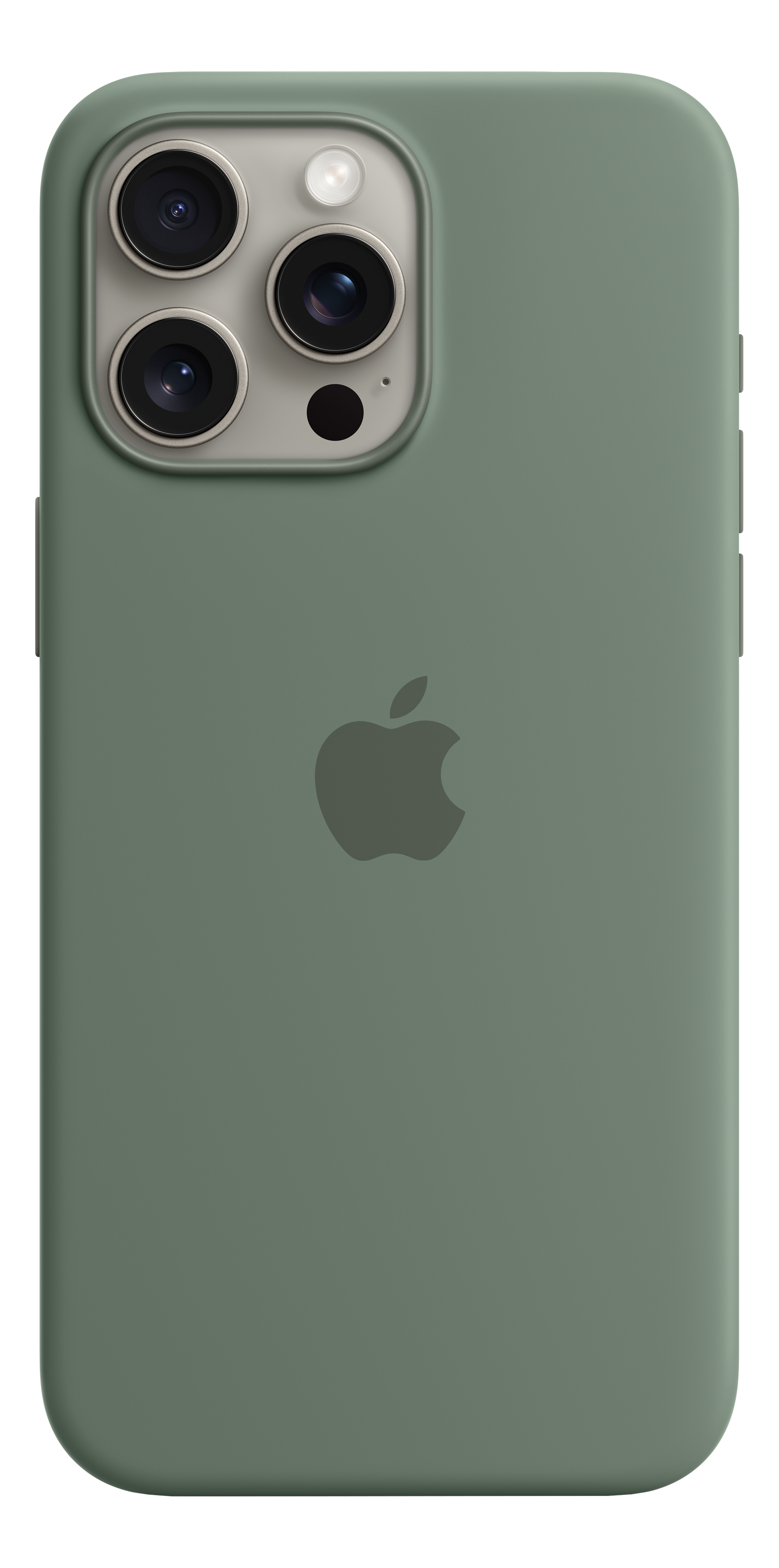 APPLE Étui en silicone avec MagSafe, Coque arrière, Apple, iPhone 15 Pro Max, Cyprès