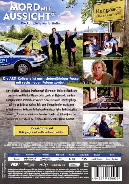 DVD-Rückseite mit einem Foto einer Filmszene. Texte und Bilder sind auf Deutsch.
