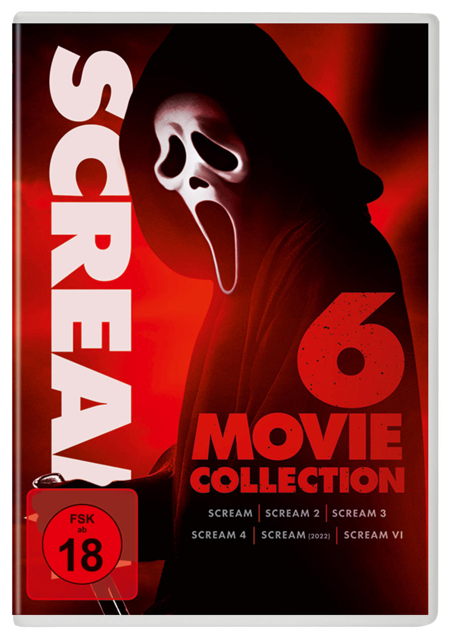 Scream 6 Movie Collection DVD-Hülle mit Ghostface und den Filmtiteln.