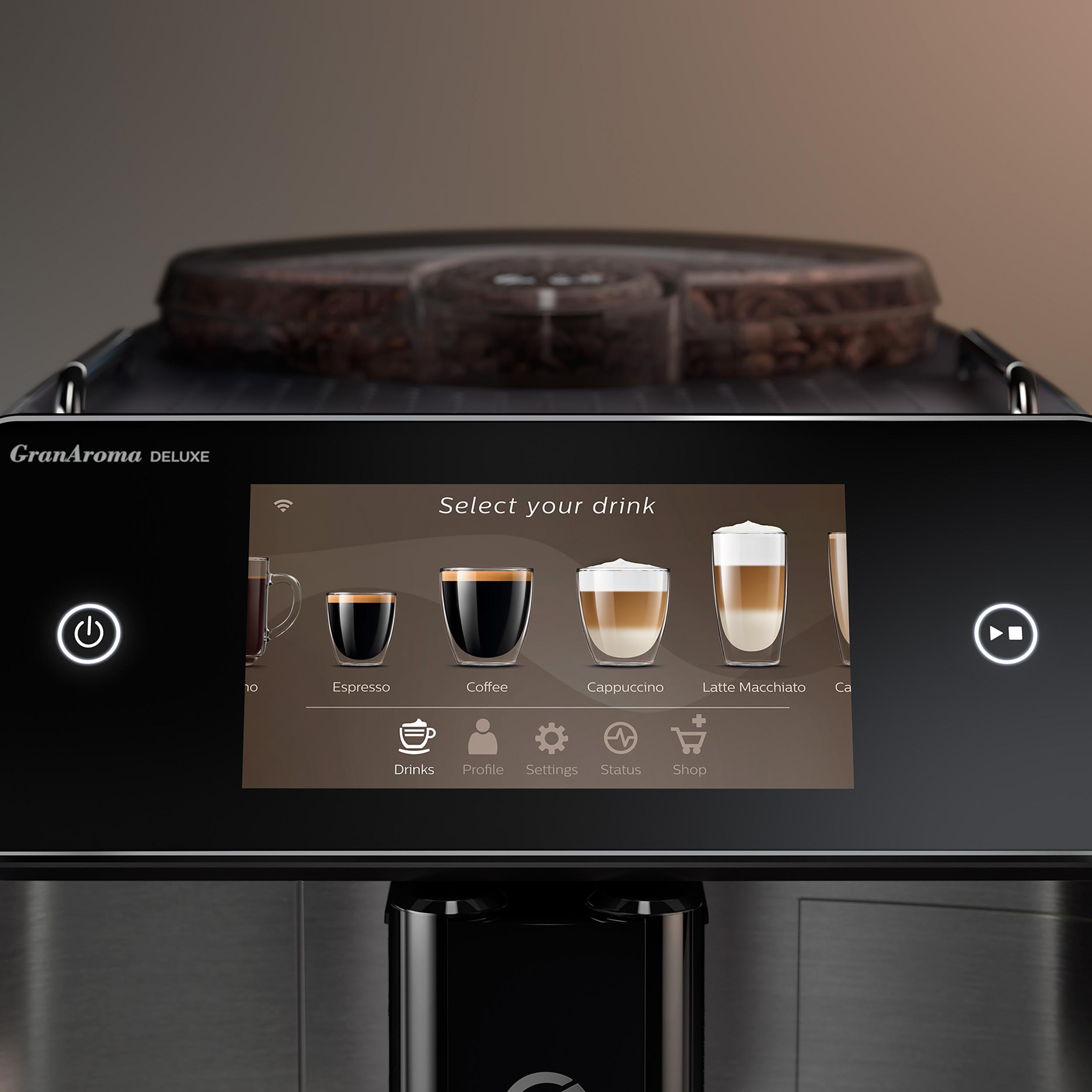 SAECO SM6685/00 Gran Aroma Kaffeevollautomat (Silber, Scheibenmahlwerk aus 100 % Keramik, 15 bar, Milchschlauch)