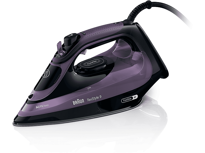 Braun SI 9661 VI TexStyle 9 Dampfbügeleisen (3100 Watt, Schwarz/Violett)