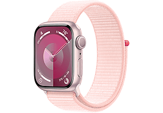 APPLE Watch Series 9 GPS, 41mm, pink alumíniumtok, világos rózsaszín sportpánt (MR953QH/A)