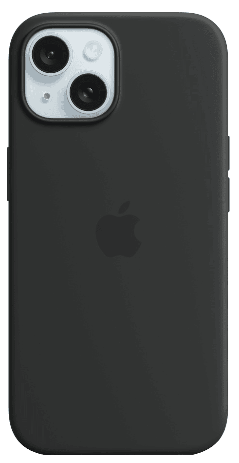 APPLE iPhone 15 MagSafe rögzítésű szilikon tok, fekete (MT0J3ZM/A)