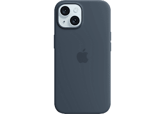 APPLE iPhone 15 MagSafe rögzítésű szilikon tok, viharkék (MT0N3ZM/A)