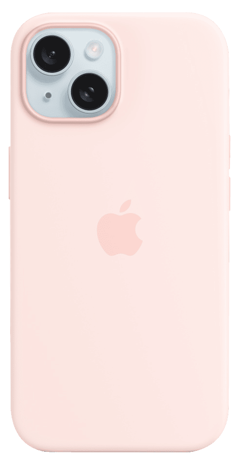 APPLE iPhone 15 MagSafe rögzítésű szilikon tok, világos rózsaszín (MT0U3ZM/A)