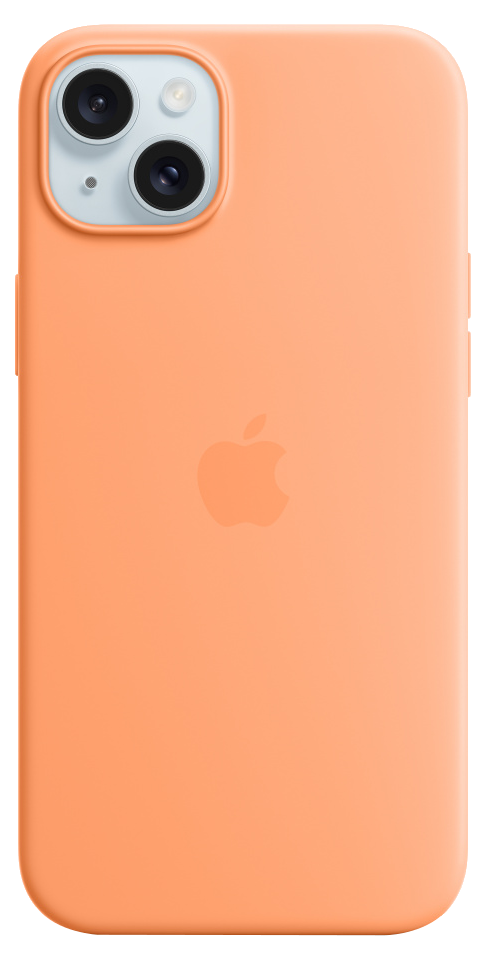 APPLE iPhone 15 Plus MagSafe rögzítésű szilikon tok, narancssörbet (MT173ZM/A)