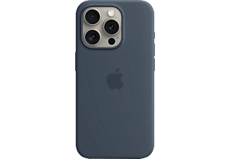 APPLE iPhone 15 Pro MagSafe rögzítésű szilikon tok, viharkék (MT1D3ZM/A)