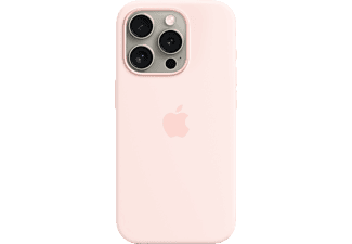 APPLE iPhone 15 Pro MagSafe rögzítésű szilikon tok, világos rózsaszín (MT1F3ZM/A)