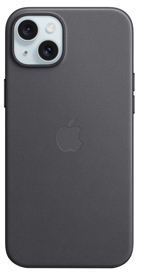 APPLE iPhone 15 Plus MagSafe rögzítésű FineWoven szövettok, fekete (MT423ZM/A)