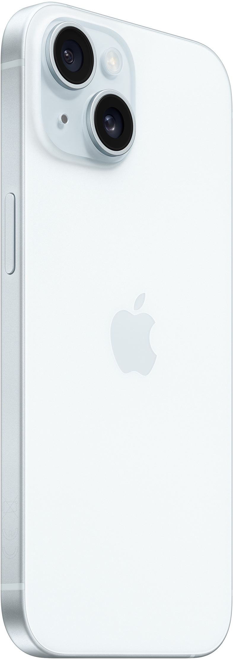 Fehér iPhone két kamerával és vakuval. Apple logó a hátoldalon.