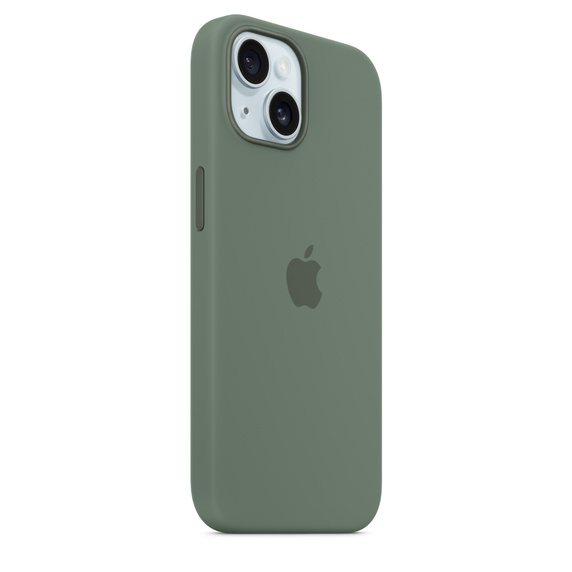 Funda de teléfono verde con el logo de Apple.
