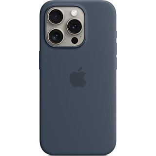 APPLE Funda de silicona con MagSafe para iPhone 15 Pro, Azul tempestad