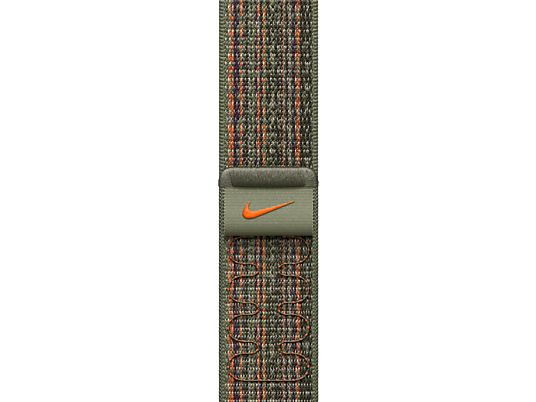 APPLE 45 mm Nike Sport Loop - Armband (Sequoia/Orange)