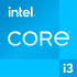 Carré bleu avec ´intel´ en haut, ´CORE´ au milieu et ´i3´ en bas.