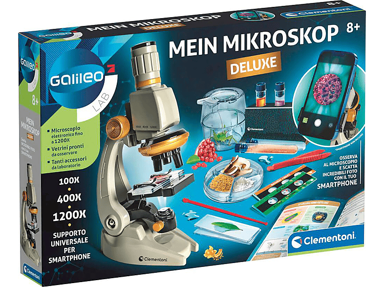 CLEMENTONI Mein Mikroskop Deluxe Spielzeug-Mikroskop, Mehrfarbig
