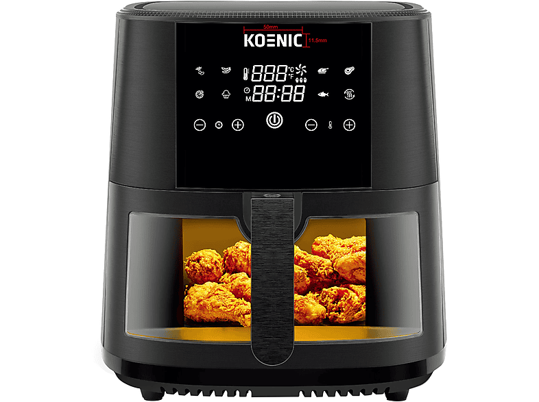 KOENIC KAF 71523 B XXL Heißluftfritteuse (7,2 L, 1500 Watt, Schwarz ...