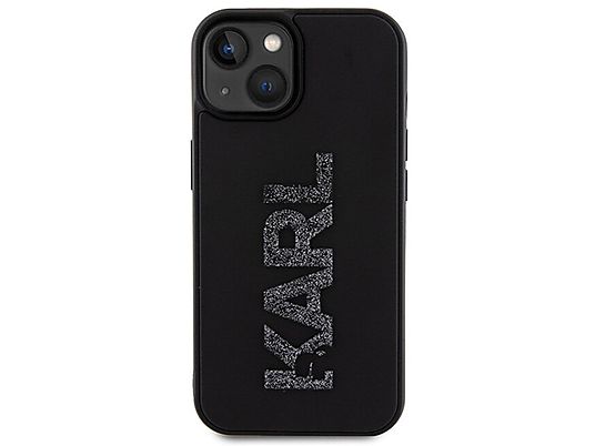 Etui KARL LAGERFELD 3D Rubber Glitter Logo do iPhone 15 6,1 cala Czarny KLHCP15S3DMBKCK