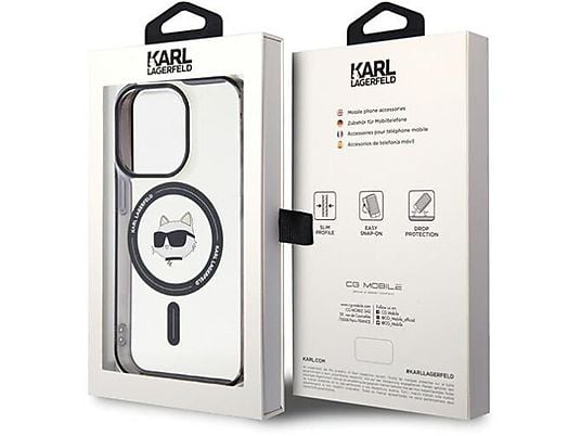 Etui KARL LAGERFELD Hardcase IML Choupette`s Head Magsafe do iPhone 15 Pro 6.1 cala Przezroczysty KLHMP15LHCHNOTK