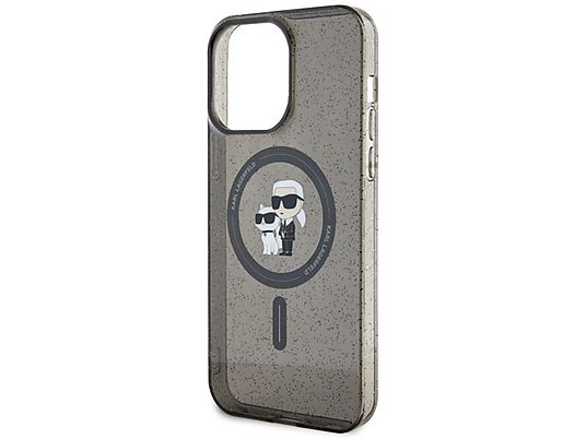 Etui KARL LAGERFELD Karl & Choupette Glitter Magsafe do iPhone 15 Pro Max 6,7 cala Czarny KLHMP15XHGKCNOK