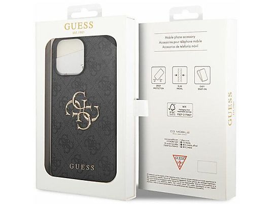 Etui GUESS Hardcase 4G Big Metal Logo do iPhone 15 Pro 6,1 cala Szary GUHCP15L4GMGGR